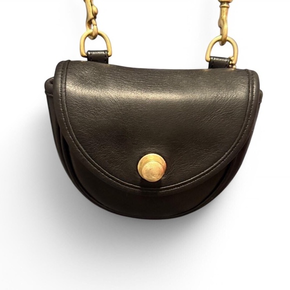 Vintage Coach 0527-236 black leather, mini belt /crossbody bag (80’s) - Picture 1 of 6